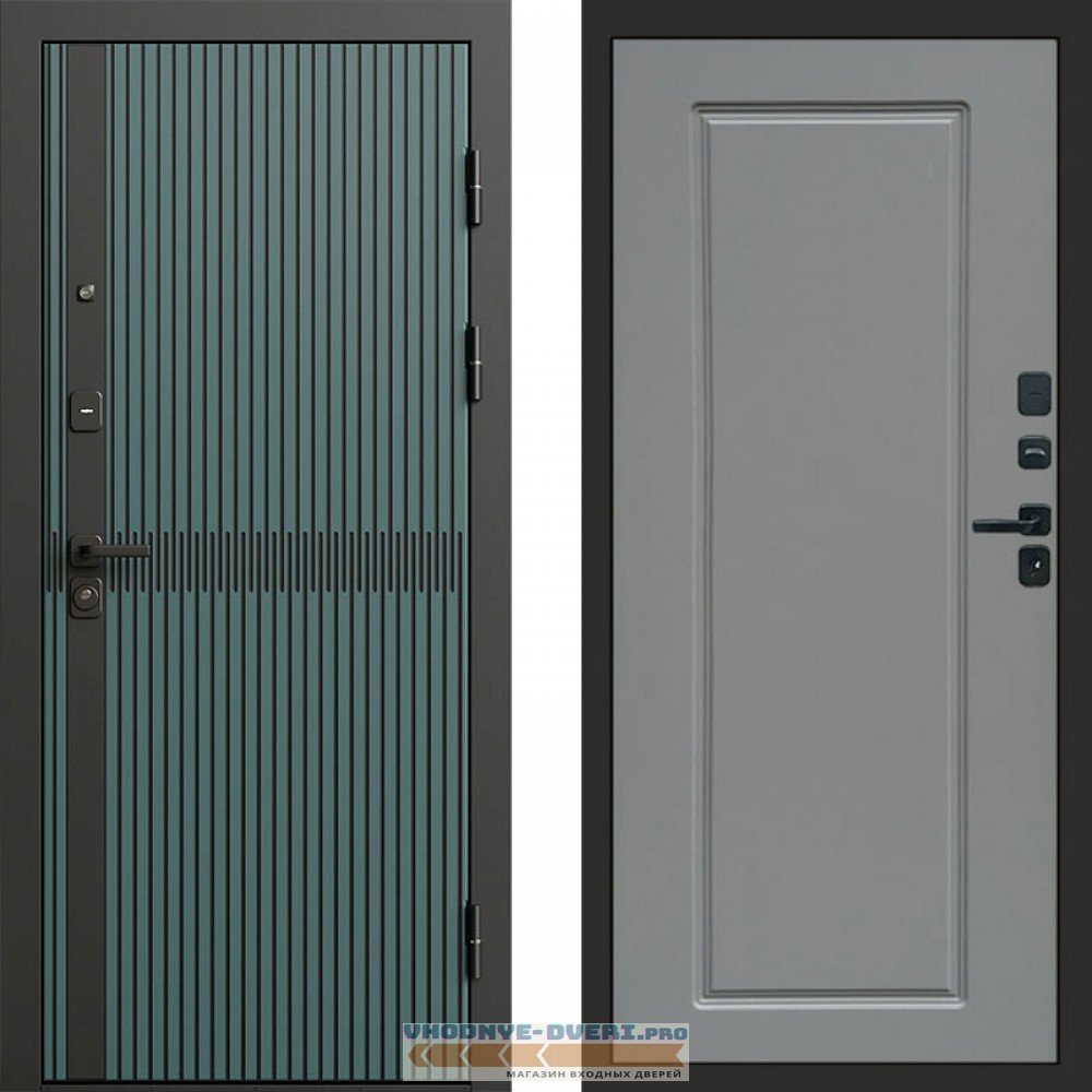 Входная дверь ГРАУНД Velutto Verde Бетон Гранд Grey софт